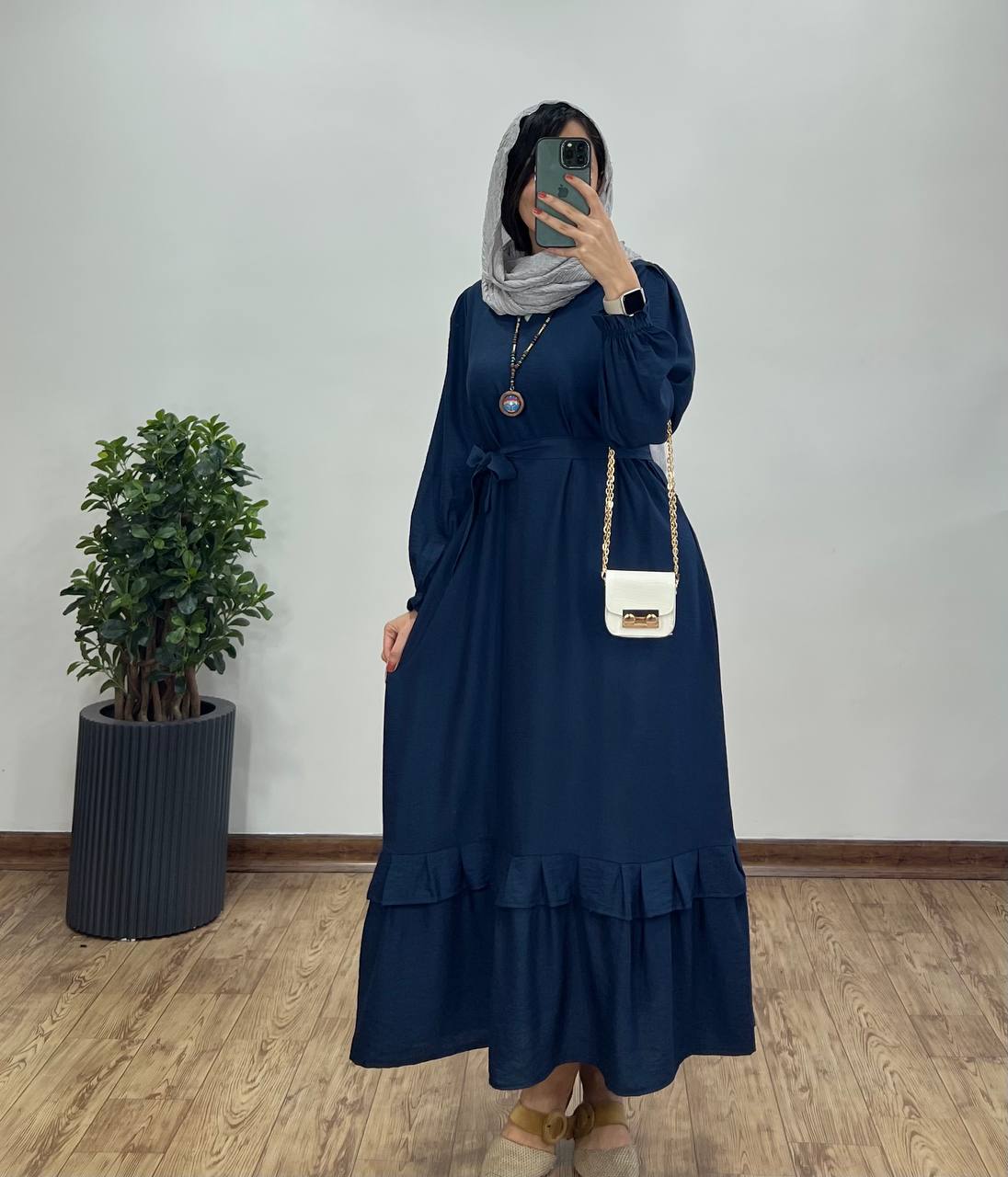 پیراهن مانتویی بلند دل آرا 7