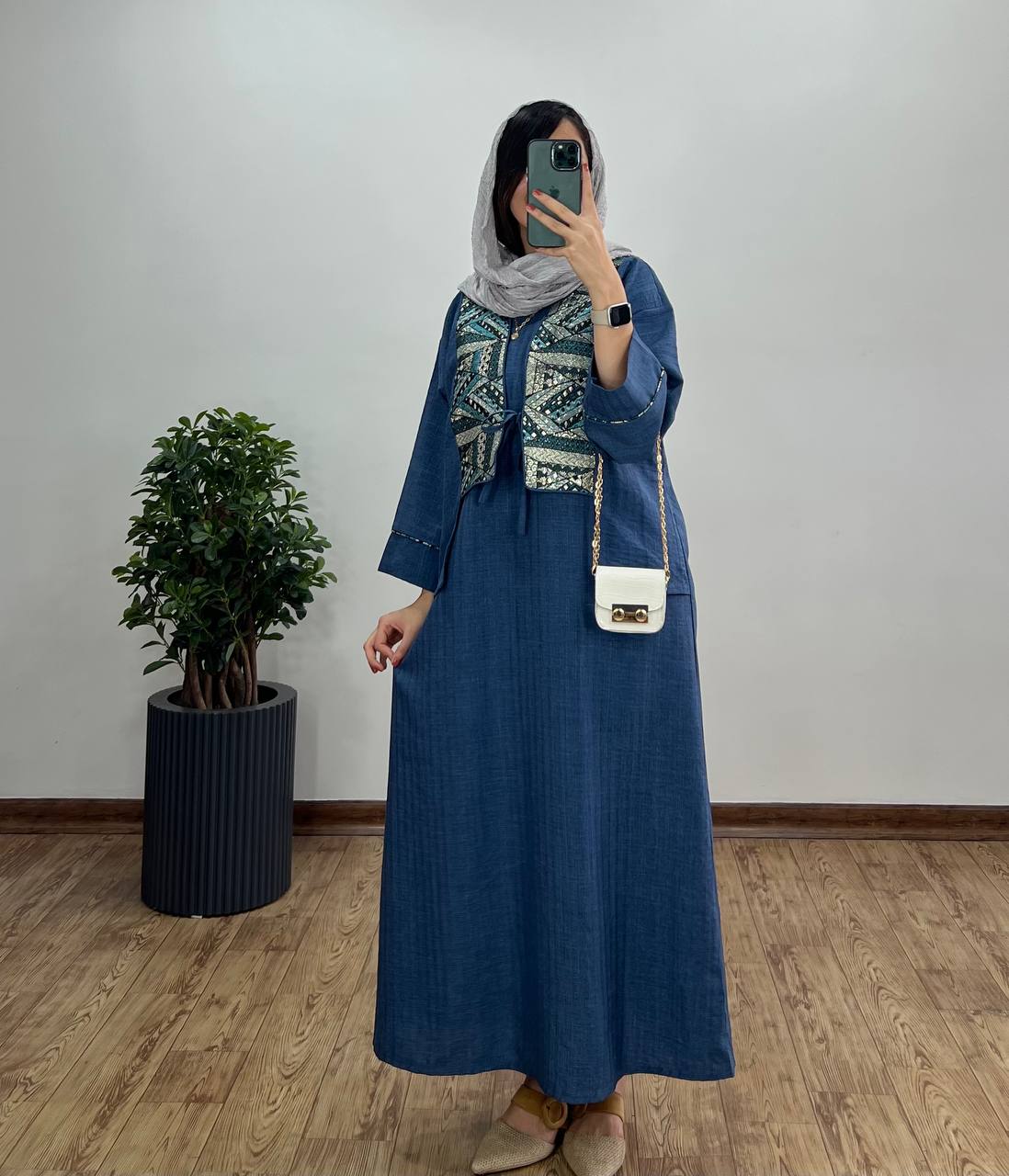 پیراهن مانتویی سوزندوزی آذین 1
