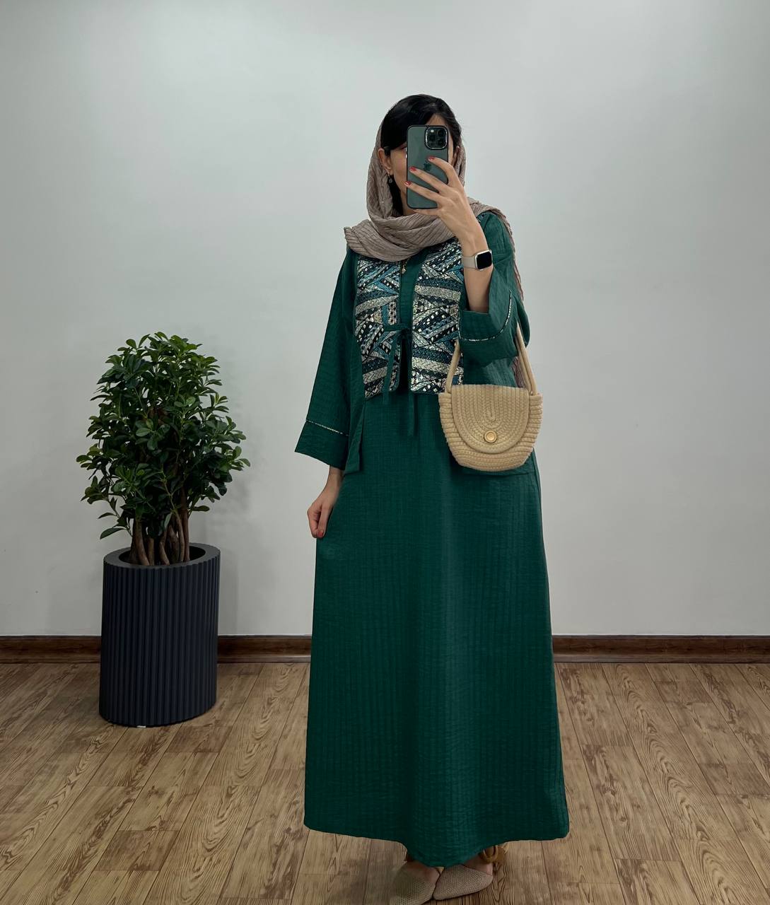 پیراهن مانتویی سوزندوزی آذین