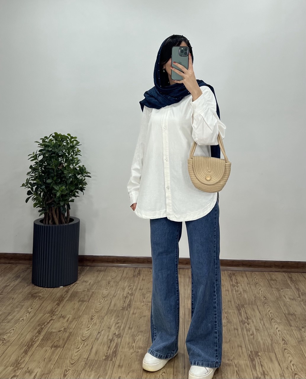 تونیک مانتویی لینن سفید 3
