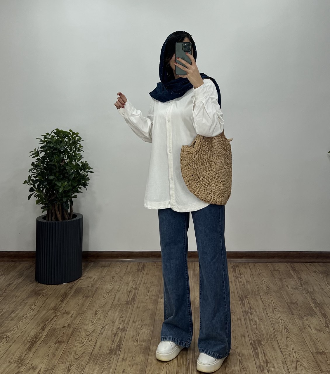 تونیک مانتویی لینن سفید 3