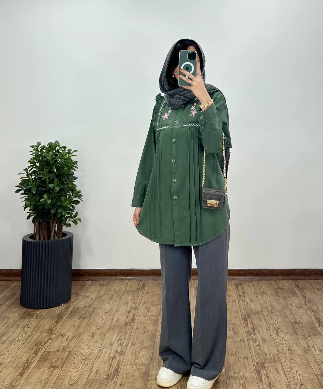 مانتو لینن گلدوزی پوپک