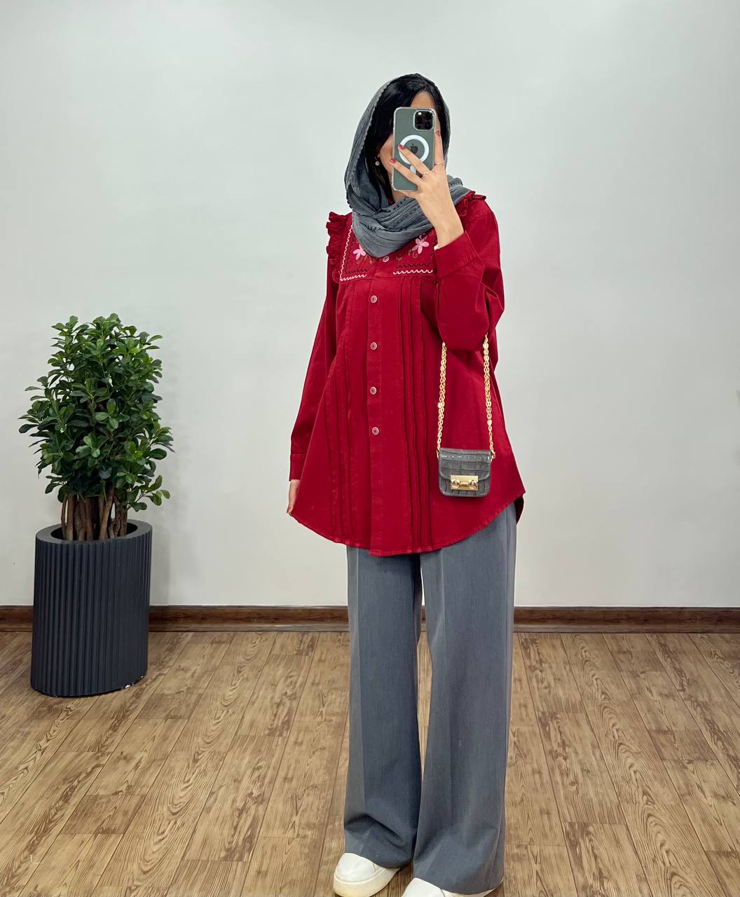 مانتو لینن گلدوزی پوپک