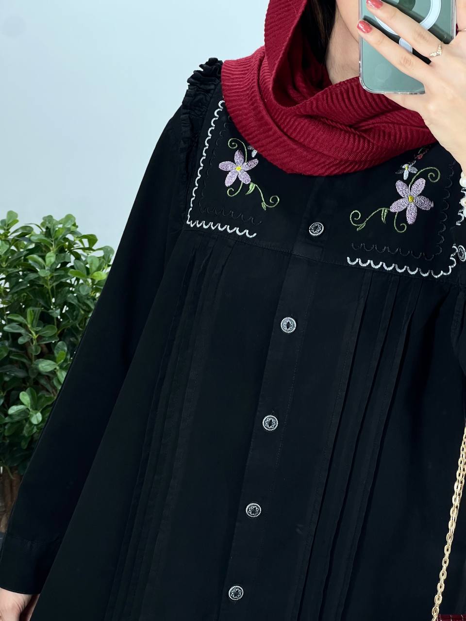مانتو لینن گلدوزی پوپک