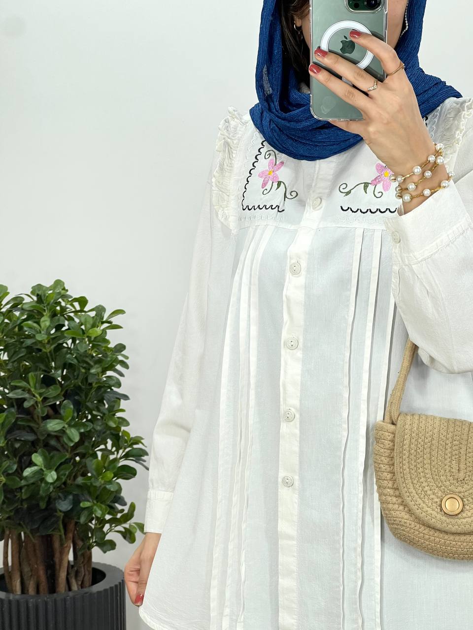 مانتو لینن گلدوزی پوپک