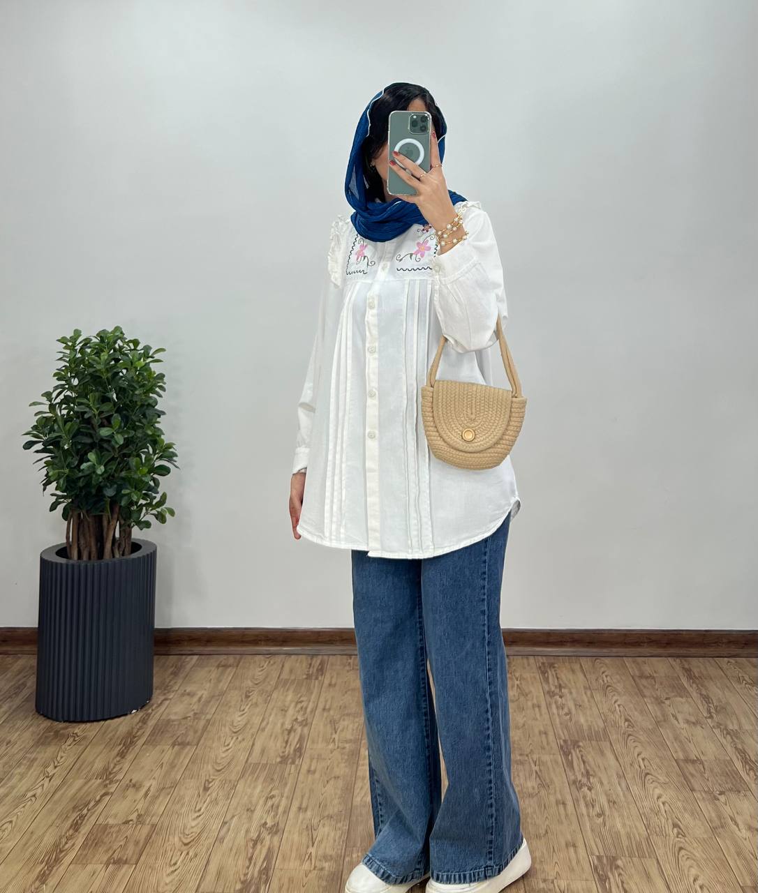 مانتو لینن گلدوزی پوپک