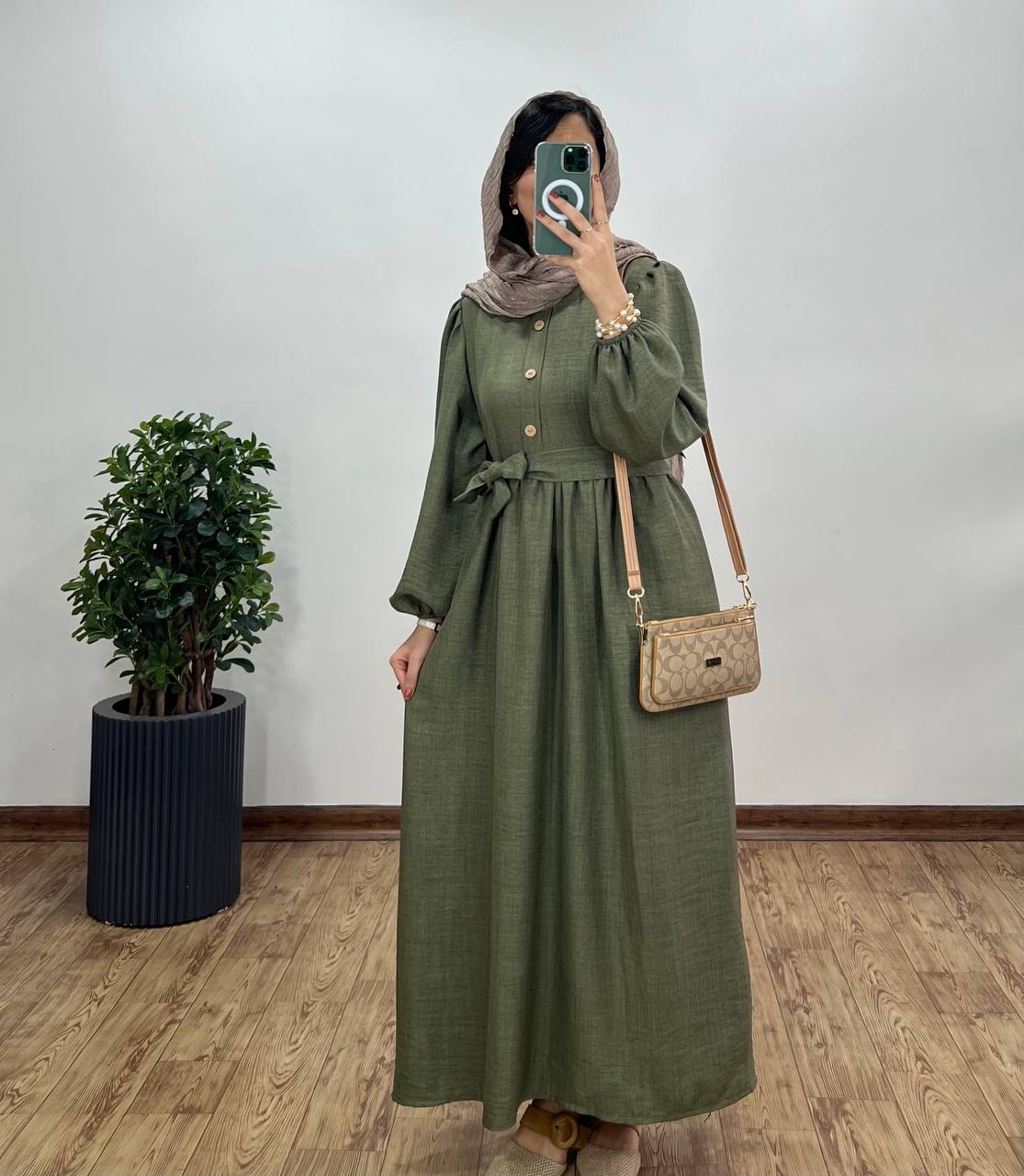 پیراهن مانتویی بلند سروین