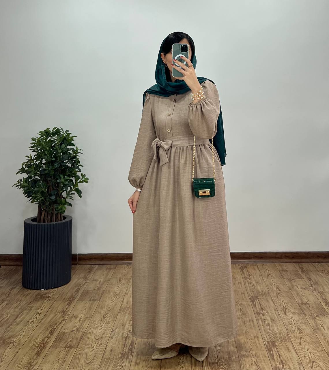 پیراهن مانتویی بلند سروین