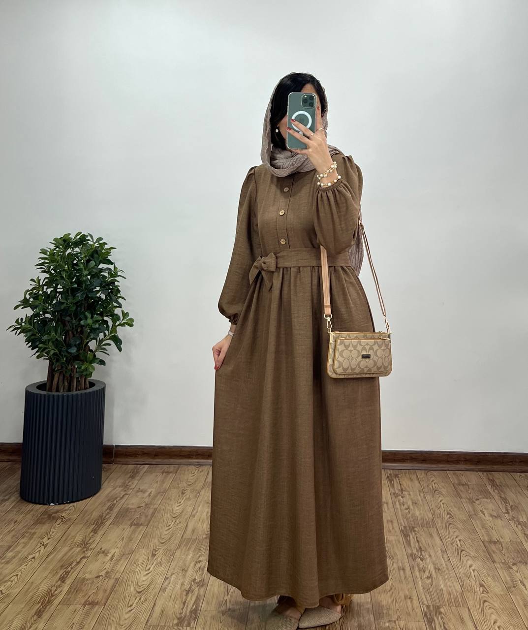 پیراهن مانتویی بلند سروین