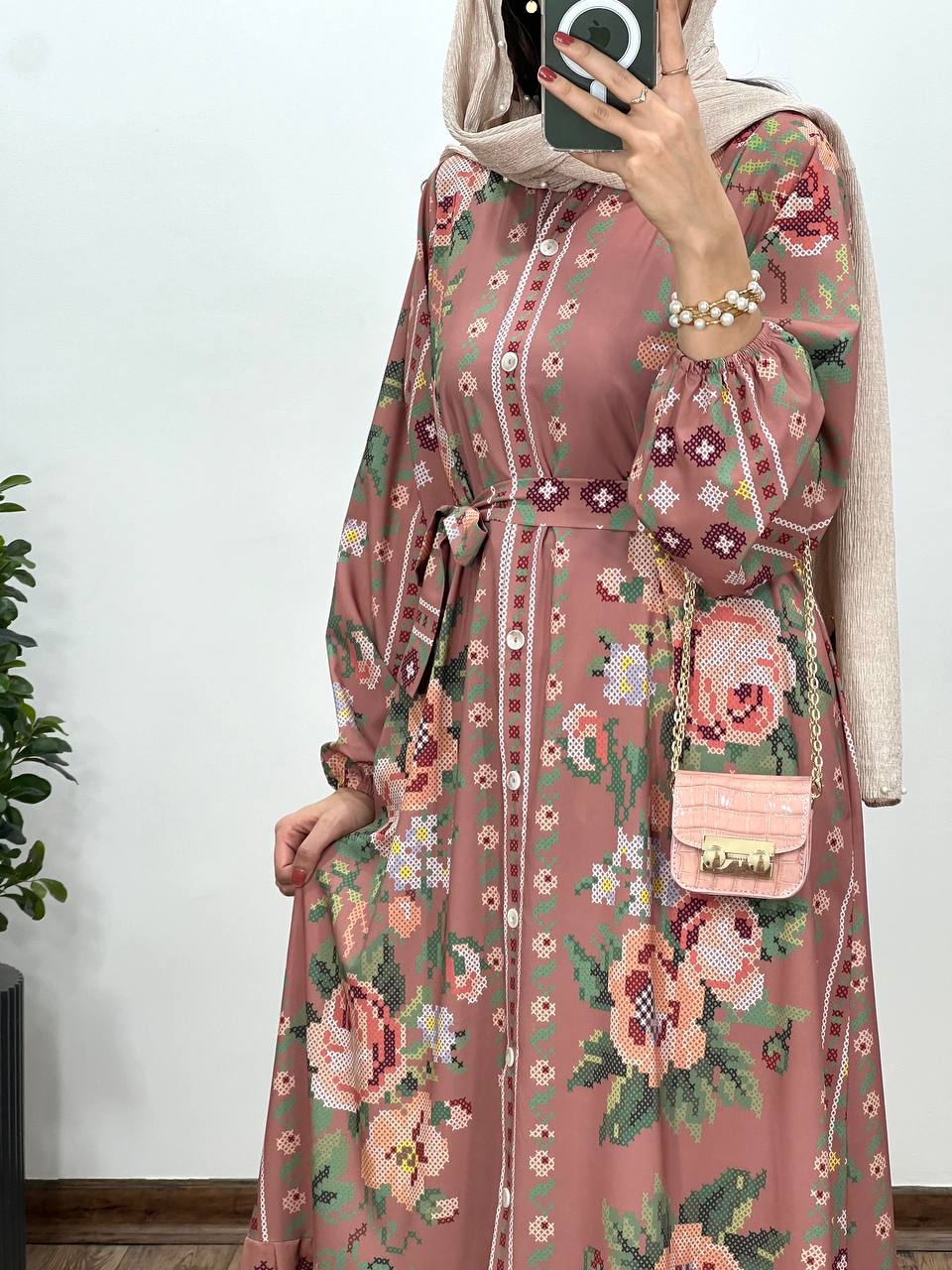 پیراهن بلند دکمه دار شرمیلا 1