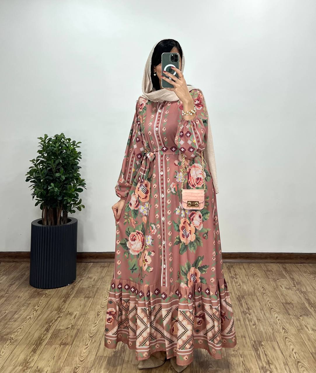 پیراهن بلند دکمه دار شرمیلا 1