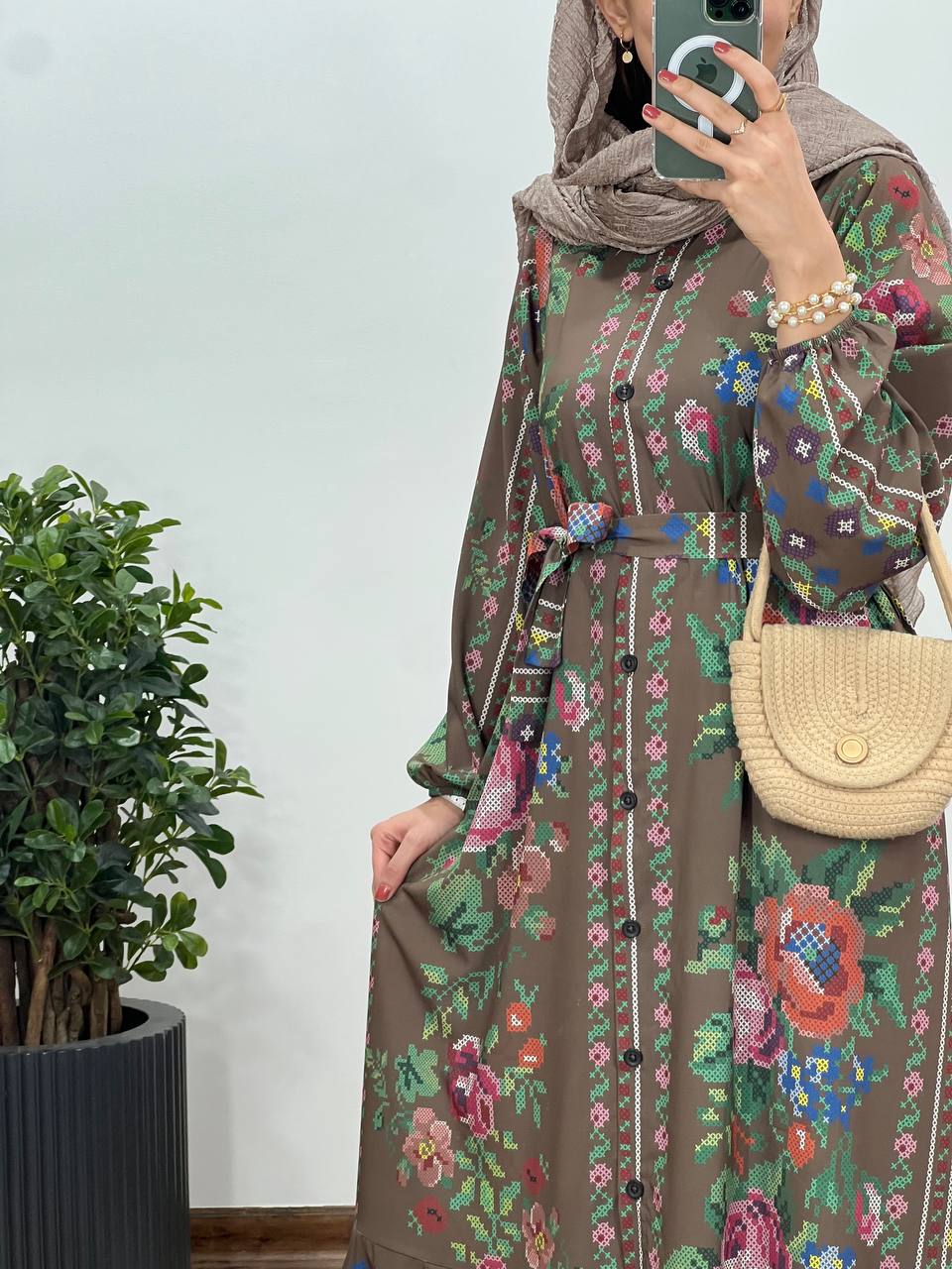 پیراهن بلند دکمه دار شرمیلا 1