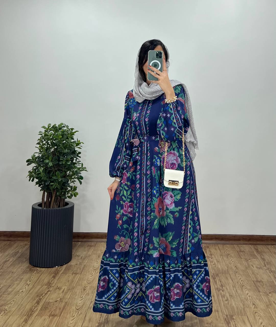 پیراهن بلند دکمه دار شرمیلا 1