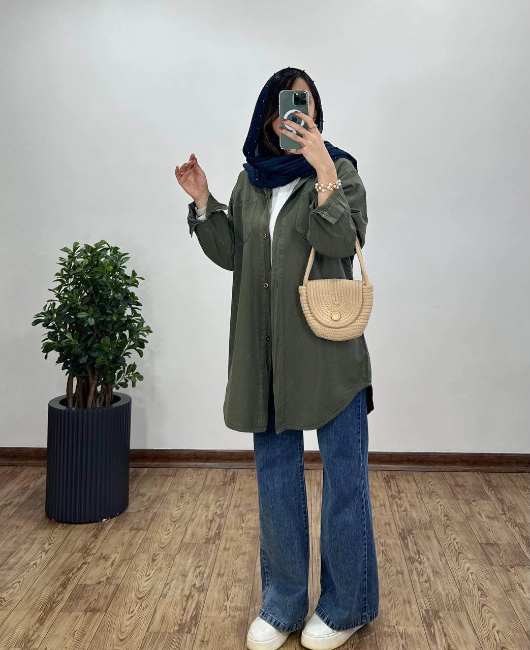مانتو بلند لینن غنچه(ایراد دار)
