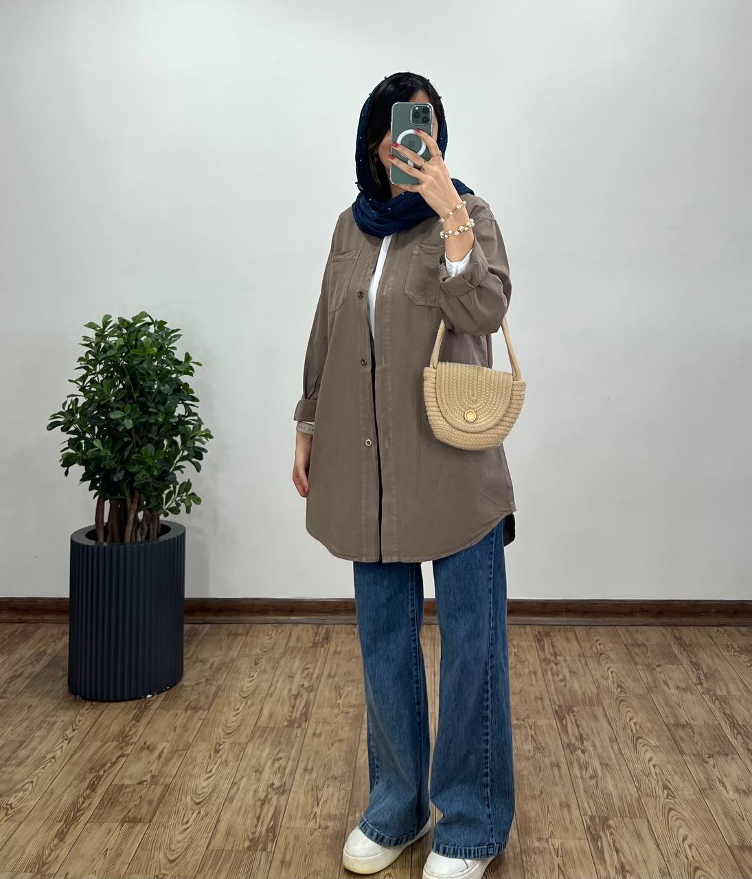 مانتو بلند لینن غنچه(ایراد دار)
