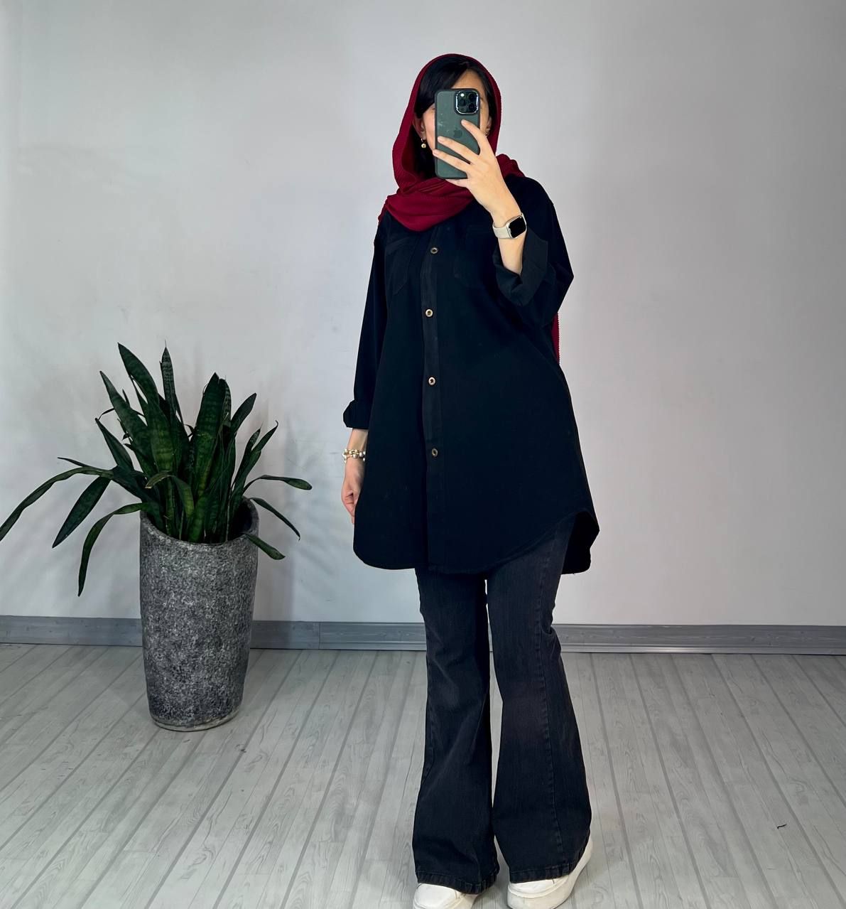 مانتو بلند لینن غنچه(ایراد دار)