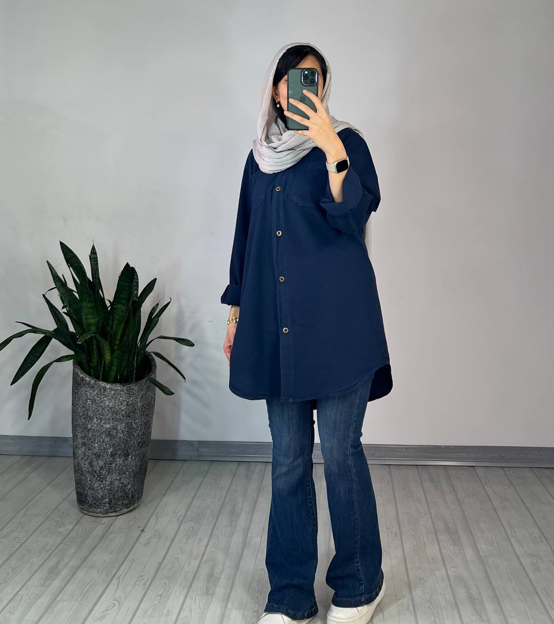 مانتو بلند لینن غنچه(ایراد دار)