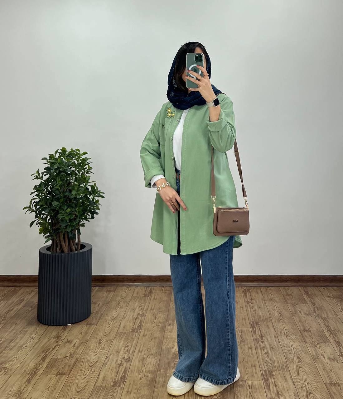 مانتو لینن گلدوزی تن آرا(ایراد دار)