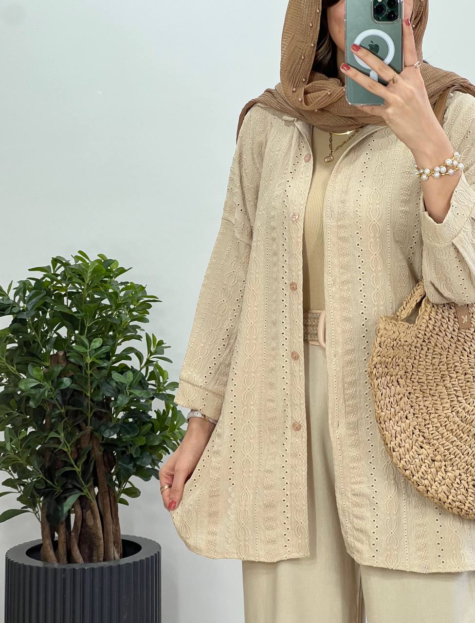تونیک مانتویی سوزندوزی مراکشی با قد بلندتر کد 2635