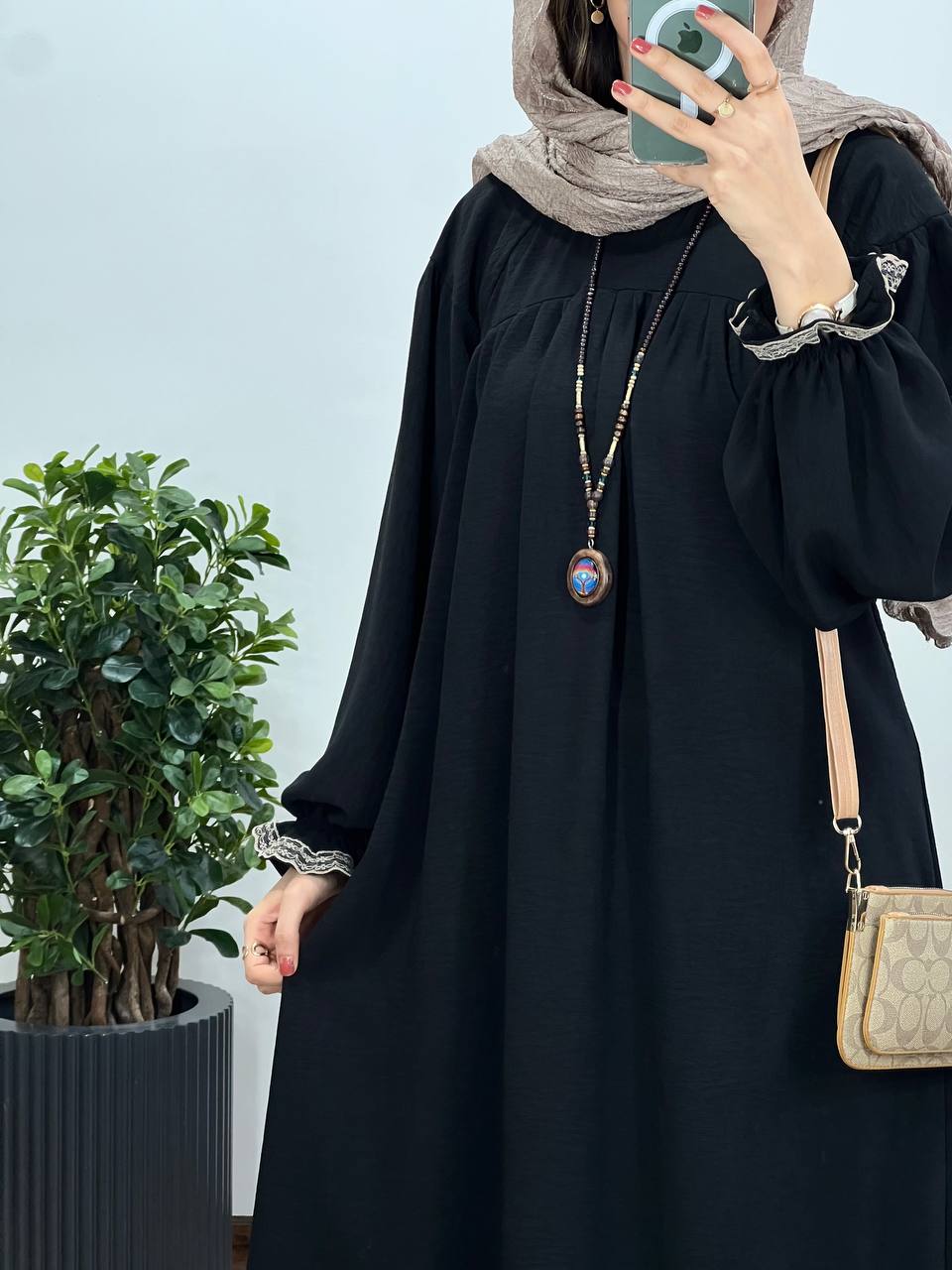 مانتو عبایی بلند رایلی کد 2638