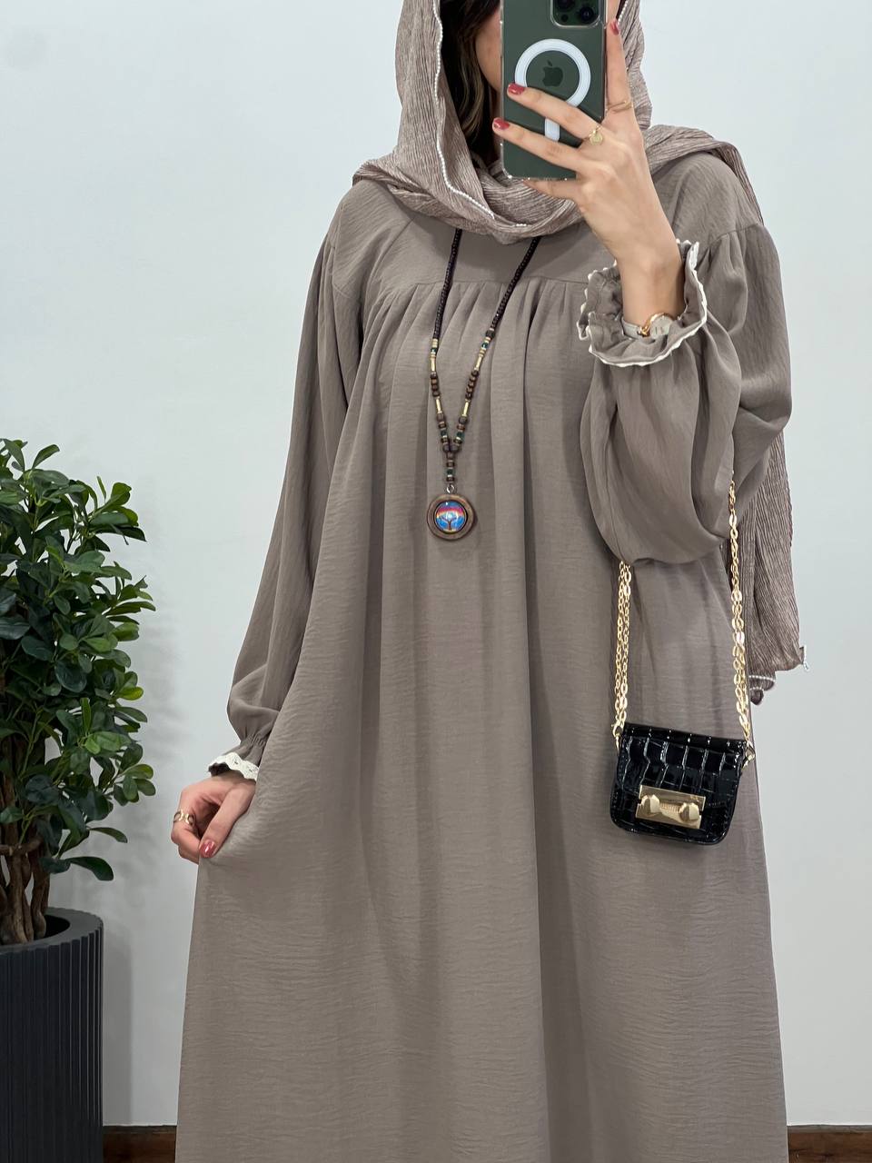 مانتو عبایی بلند رایلی کد 2638