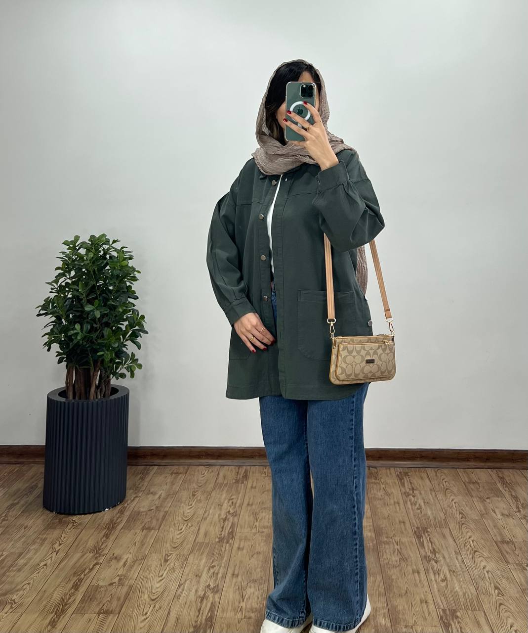 مانتو کتان کاغذی بغل دکمه