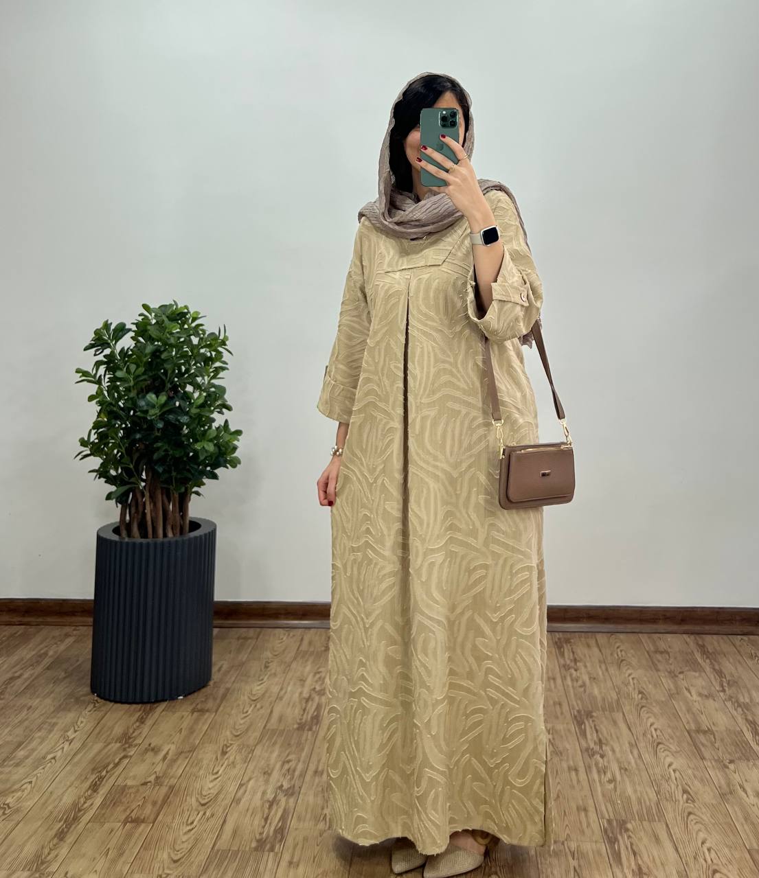 پیراهن مانتویی بلند لینن شاهدخت 1
