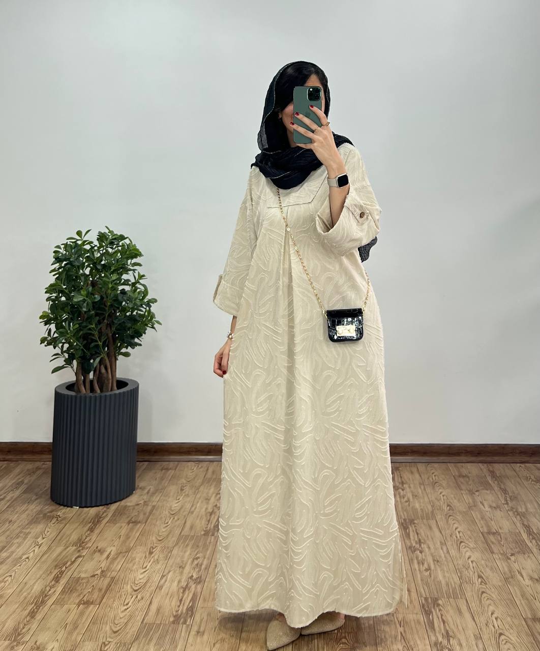 پیراهن مانتویی بلند لینن شاهدخت 1