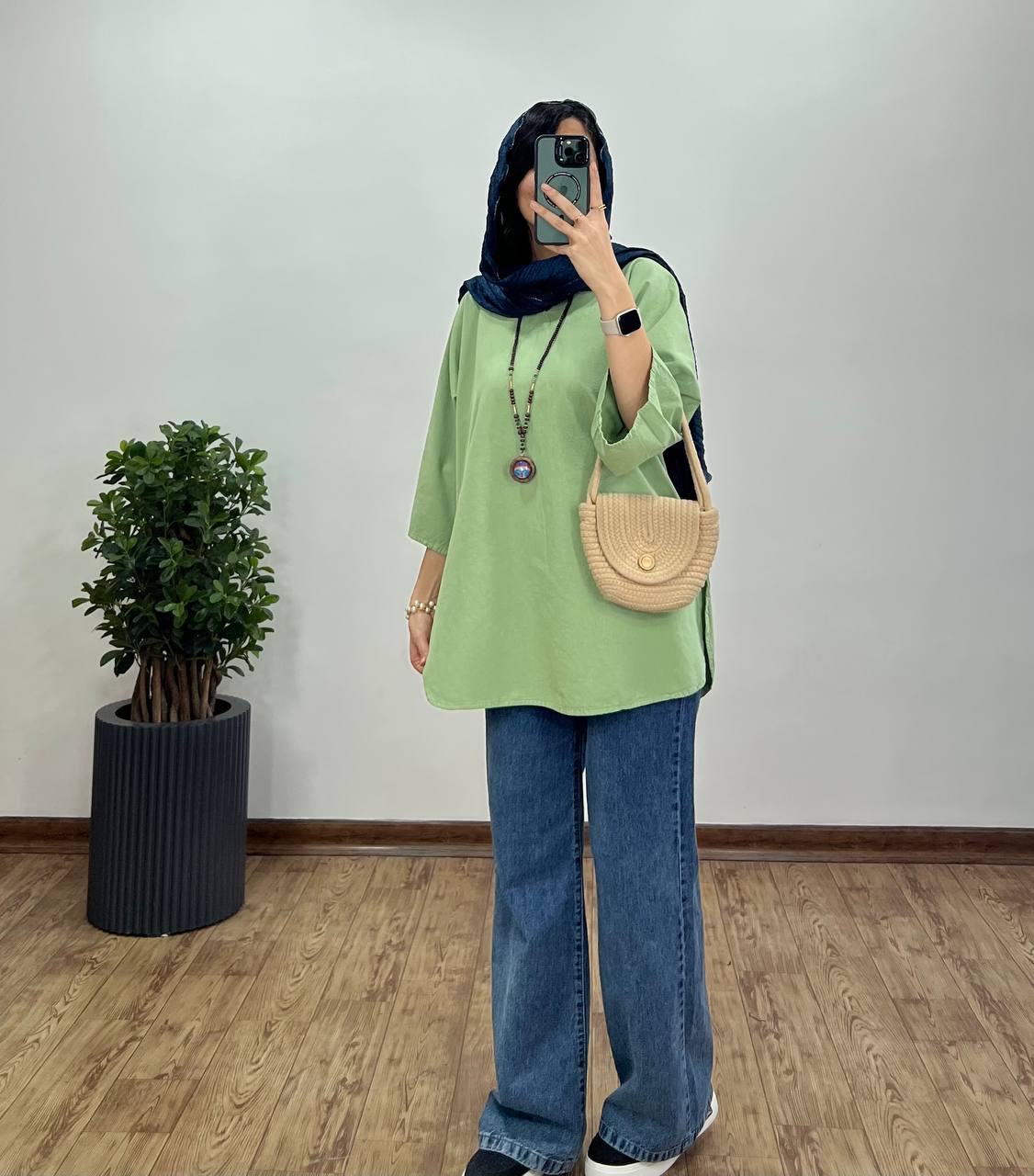 تونیک مانتویی لینن شاپرک(ایراد دار)