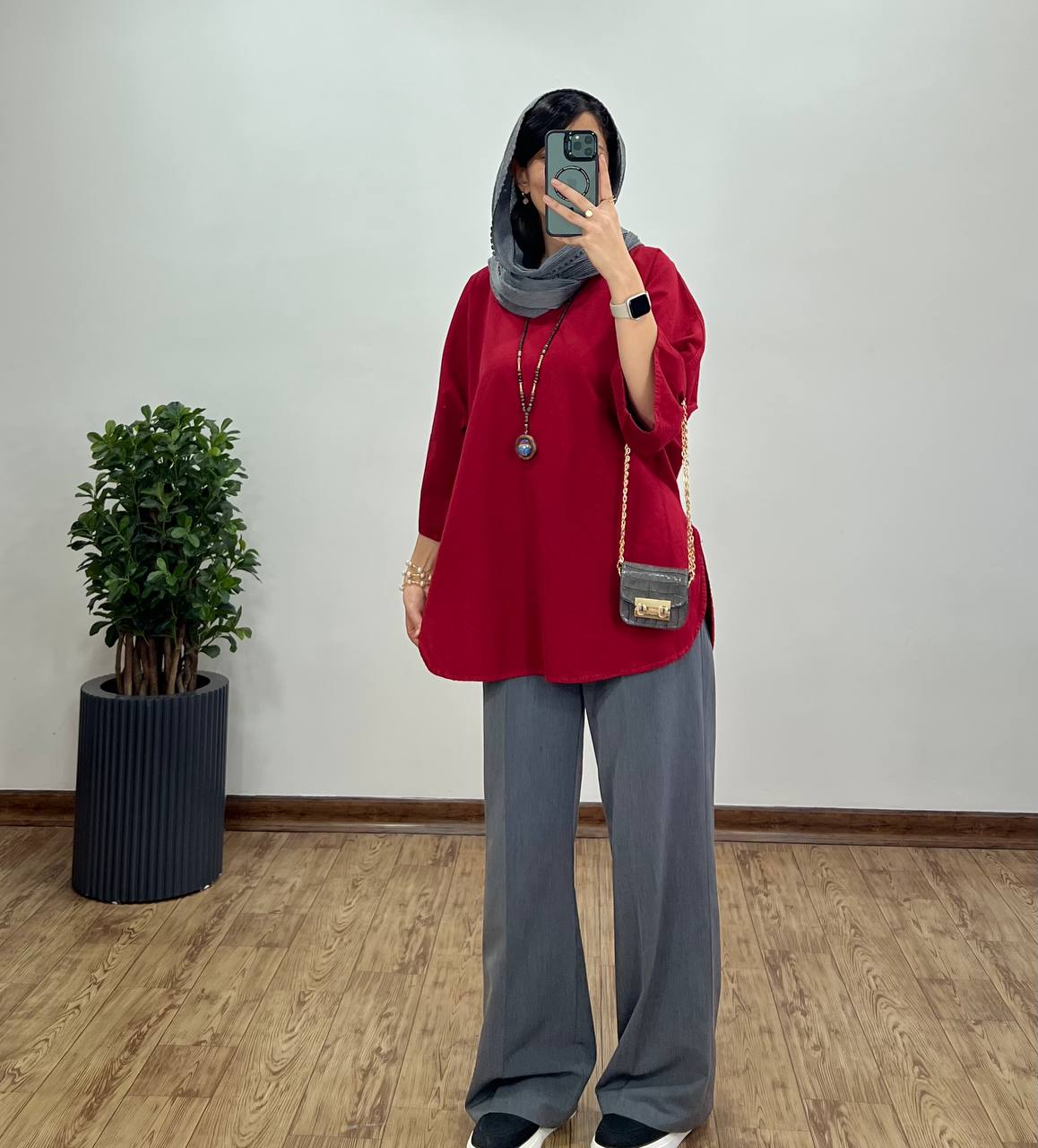 تونیک مانتویی لینن شاپرک(ایراد دار)
