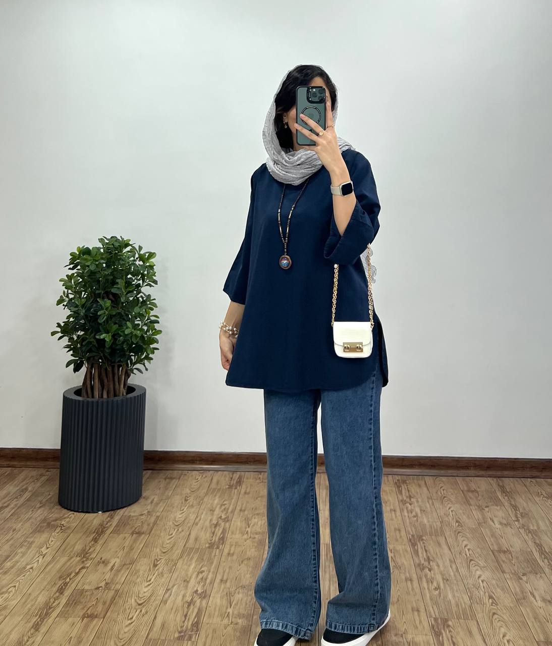 تونیک مانتویی لینن شاپرک(ایراد دار)
