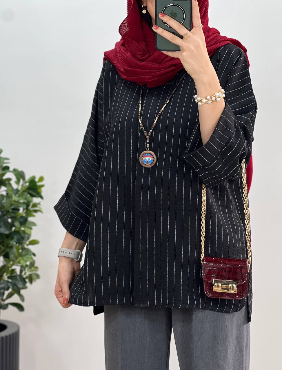 مانتو دکمه مخفی دیپلمات ستین