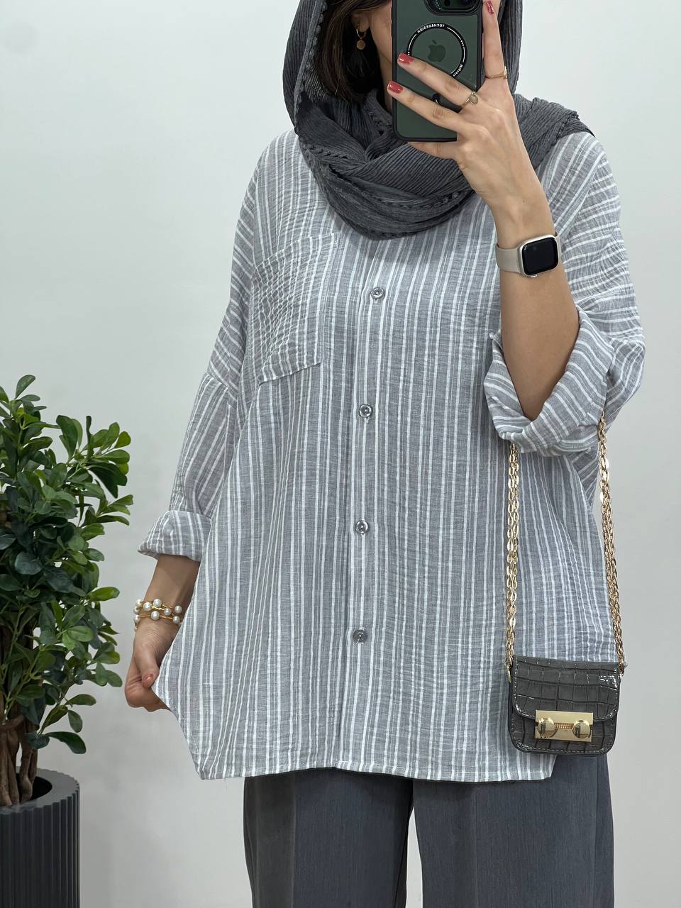 تونیک مانتویی لینن پنبه ویدنا