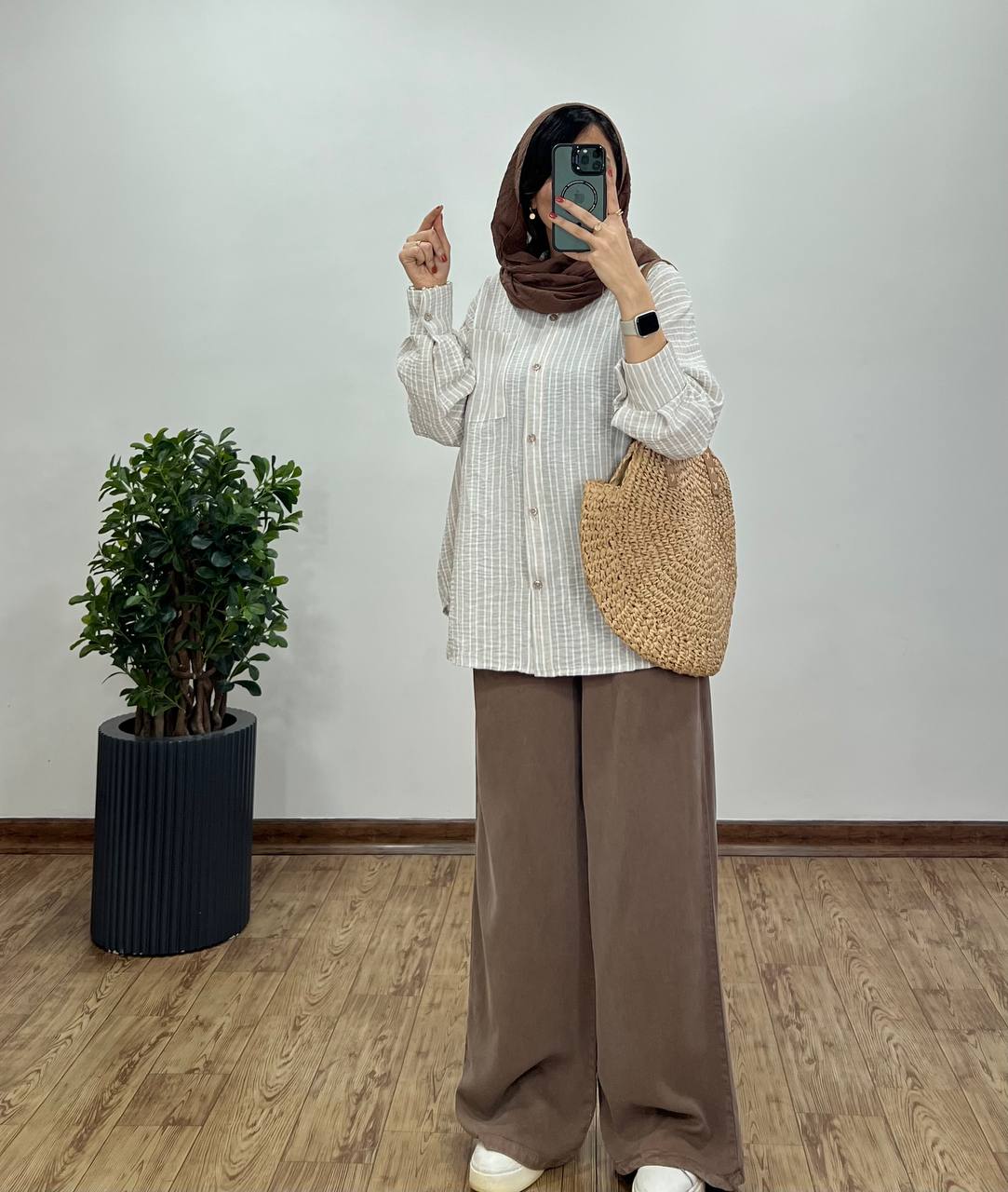 تونیک مانتویی لینن پنبه ویدنا
