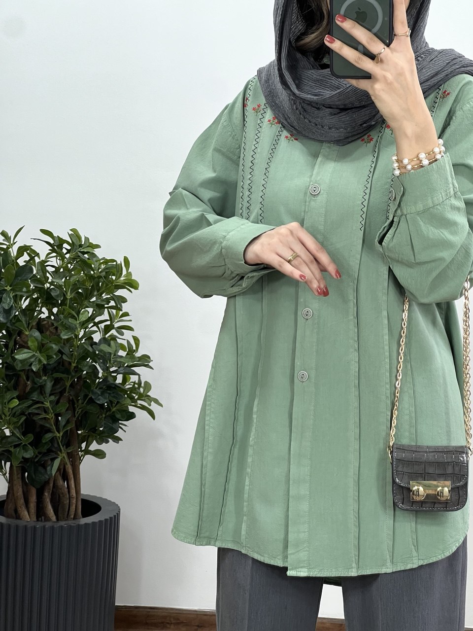مانتو لینن گلدوزی رزانا 1