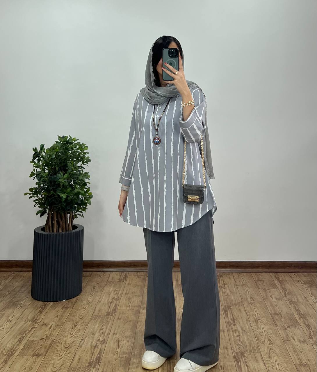 تونیک مانتویی جلوبسته پری کد 3031