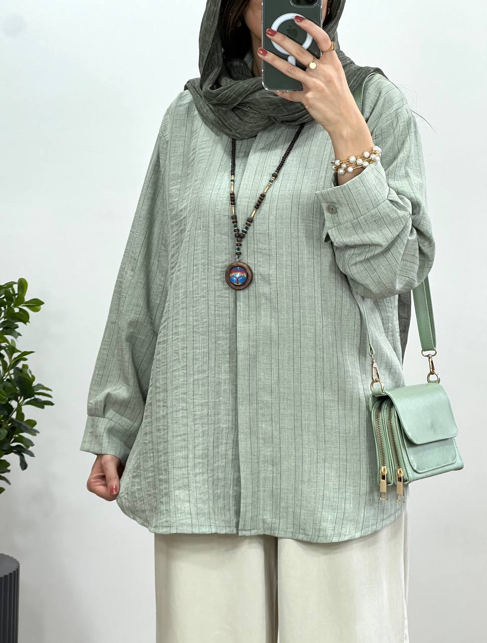 تونیک مانتویی دکمه مخفی جوانه