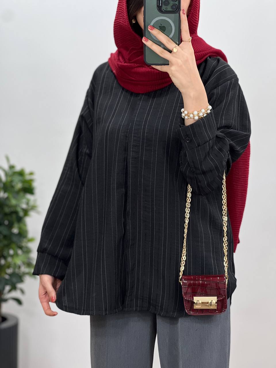 تونیک مانتویی دکمه مخفی جوانه
