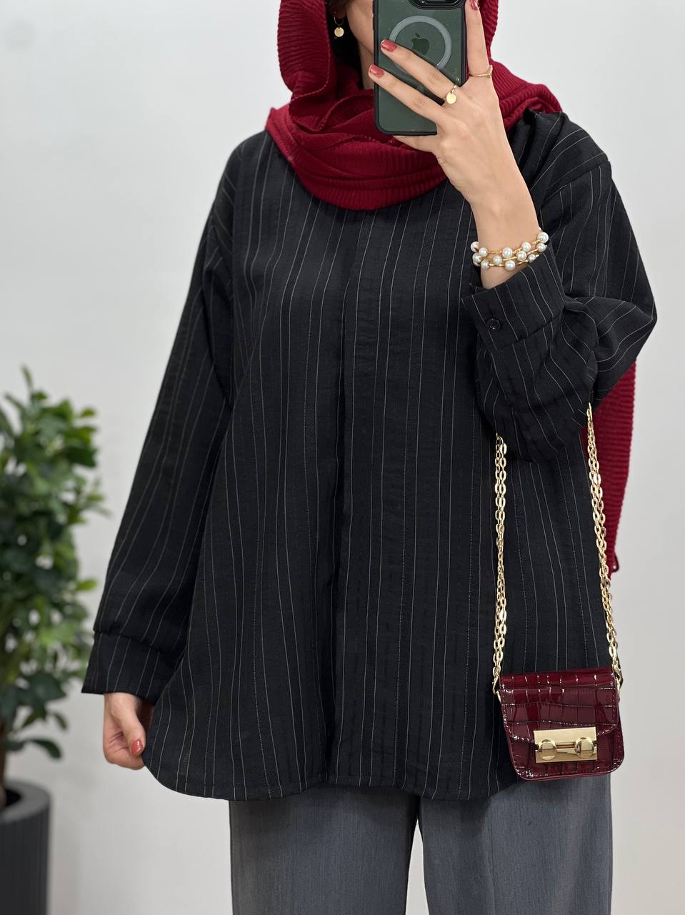 تونیک مانتویی دکمه مخفی جوانه