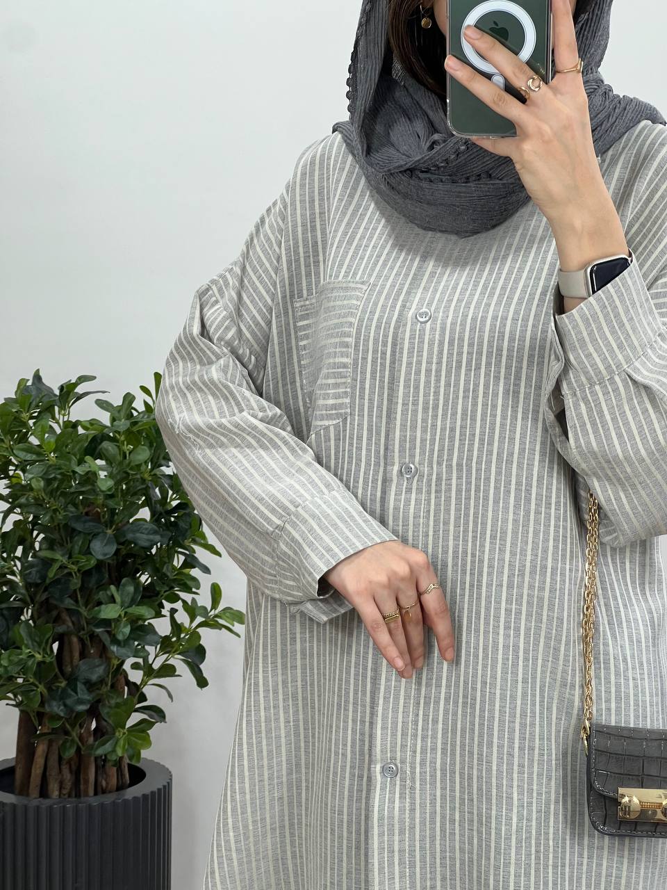 مانتو بلند دکمه دار حلیا 1