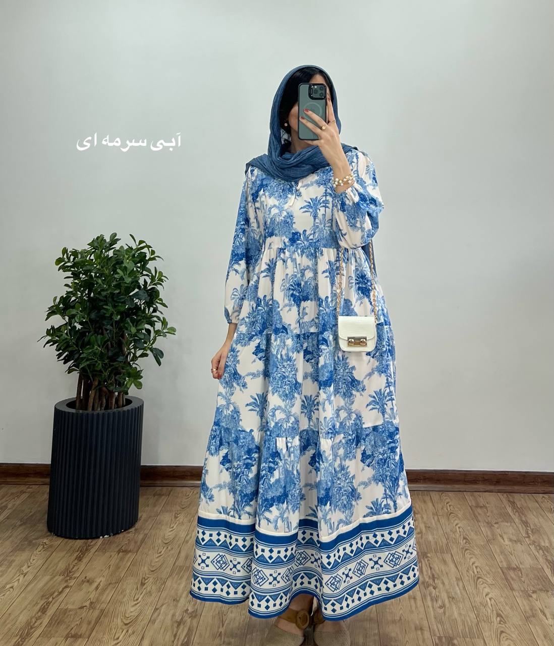 پیراهن بلند طرحدار نخل 1