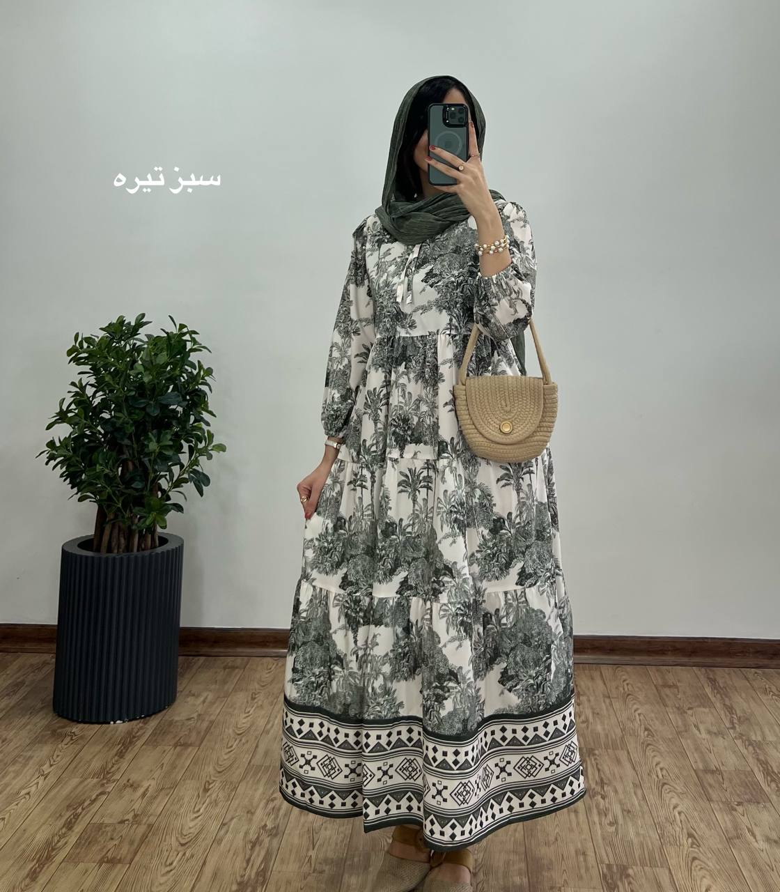 پیراهن بلند طرحدار نخل 1