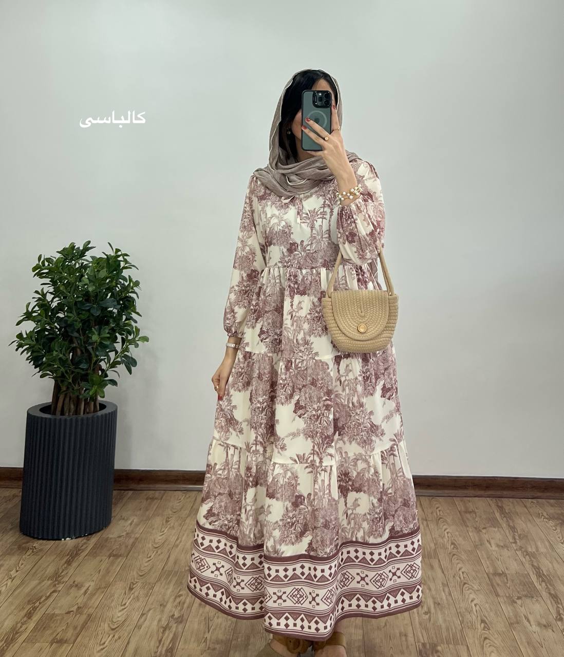 پیراهن بلند طرحدار نخل 1