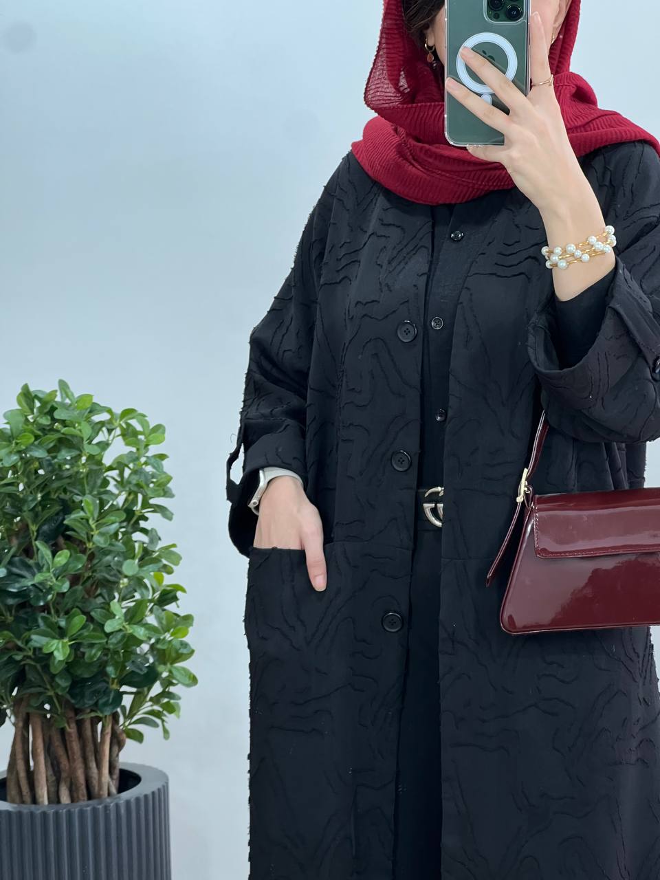 مانتو بلند جلو دکمه ژاکلین