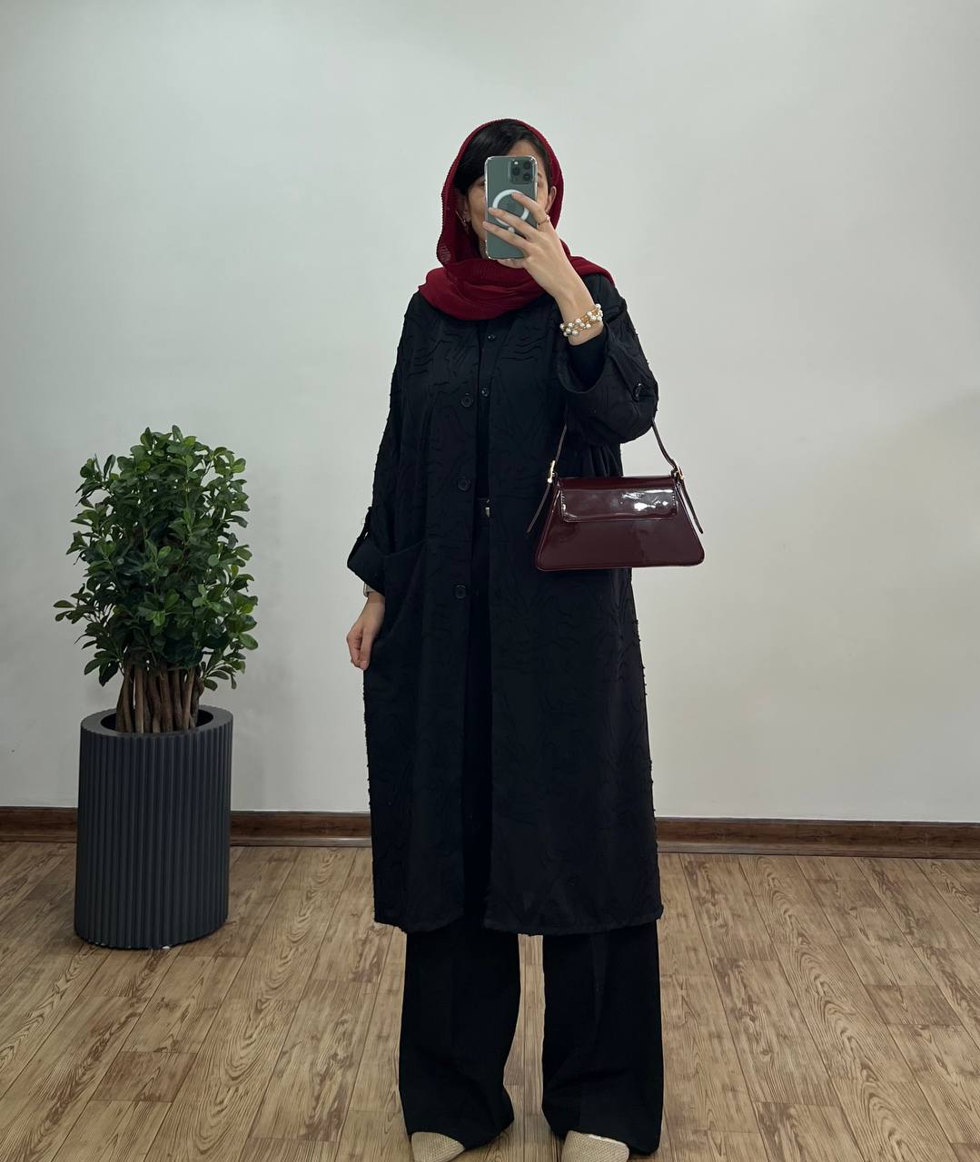مانتو بلند جلو دکمه ژاکلین