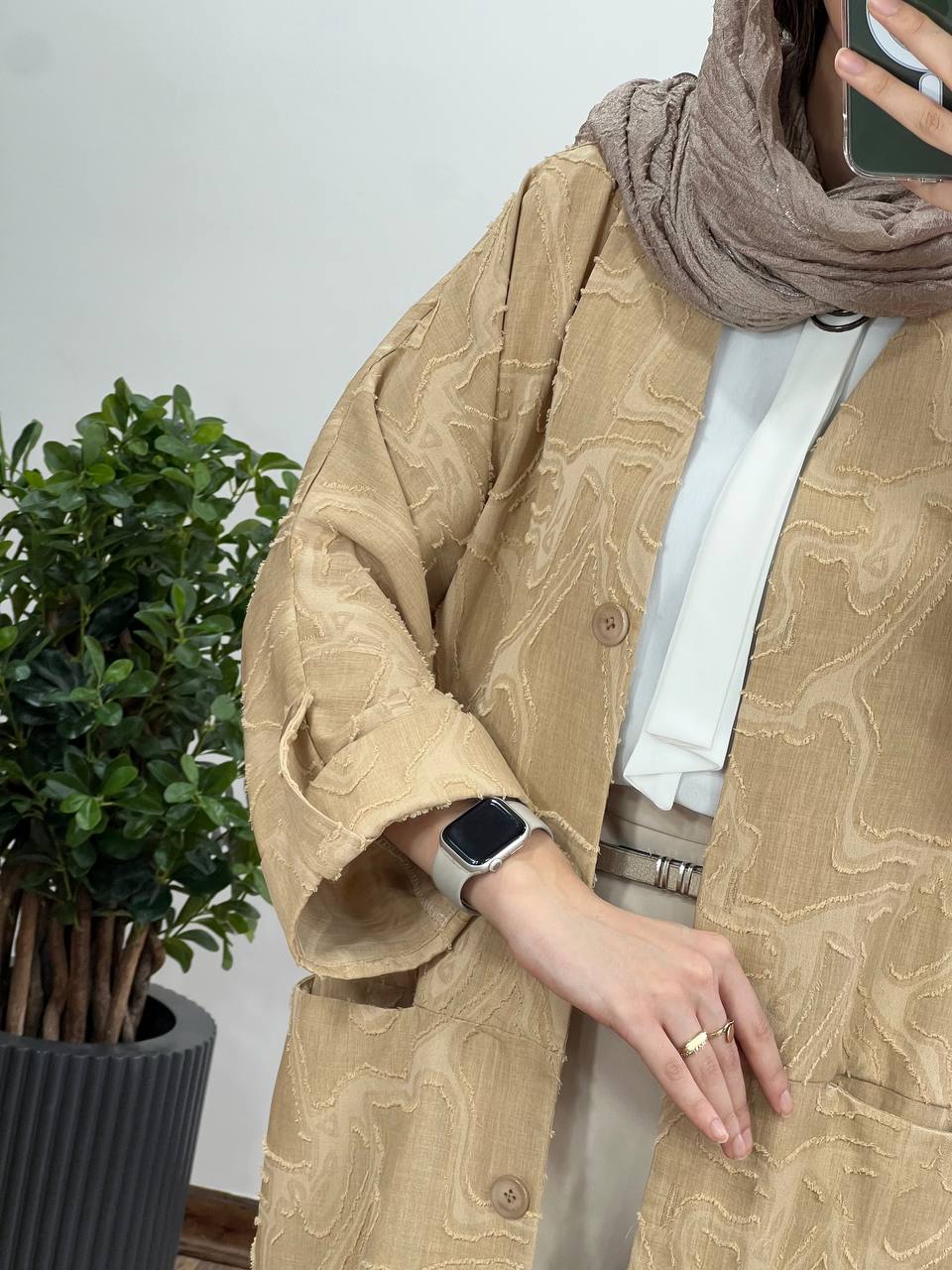 مانتو بلند جلو دکمه ژاکلین