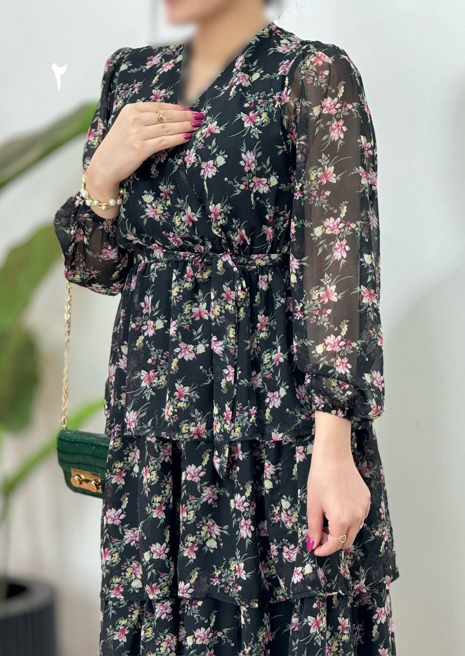 پیراهن حریر چیندار
