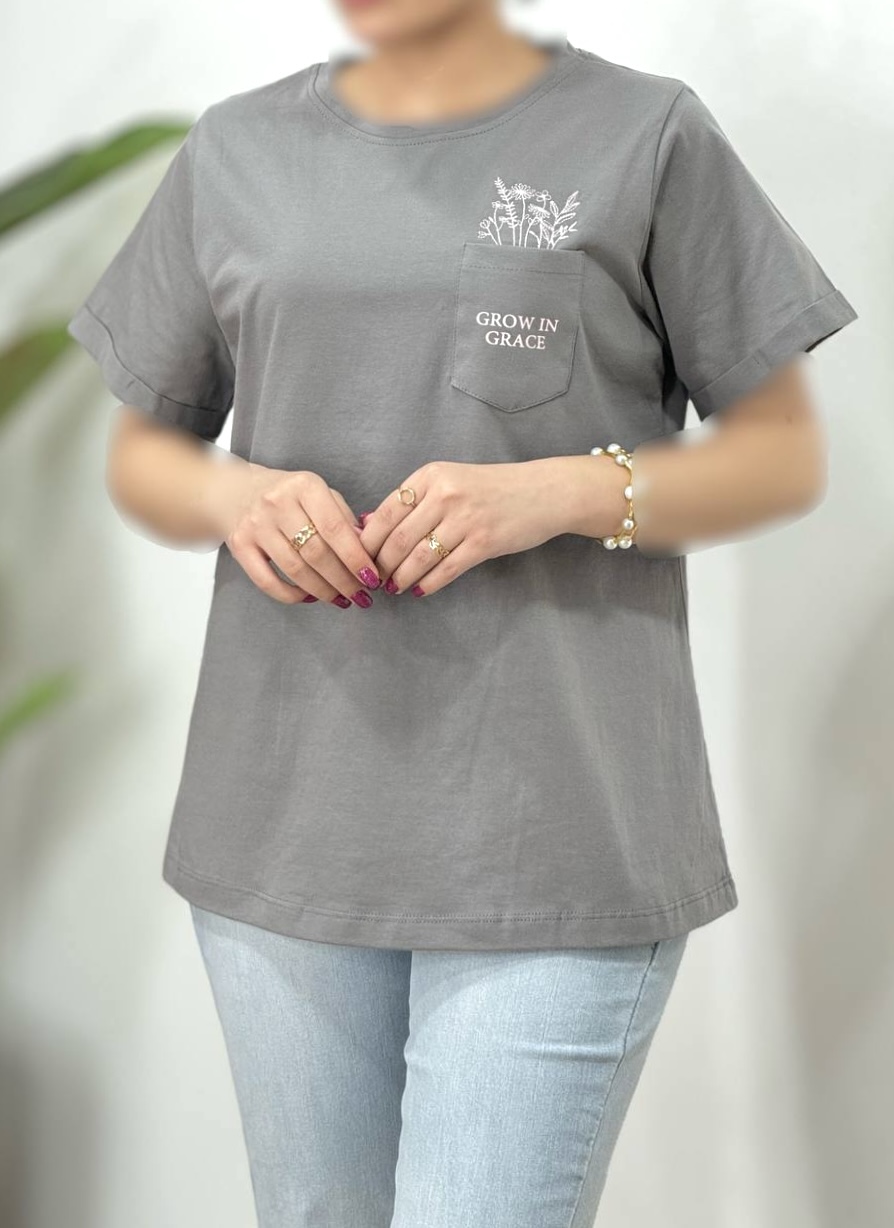 تیشرت زنانه گلدوزی گریس