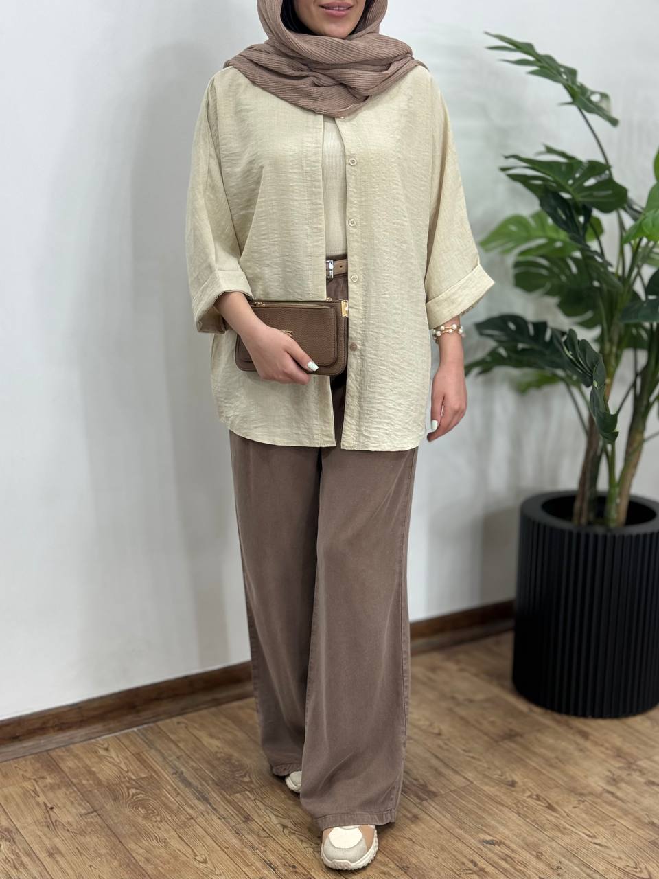 تونیک مانتویی دکمه مخفی پارمین