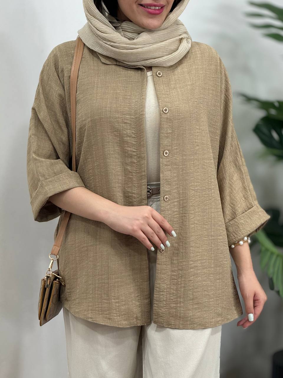 تونیک مانتویی دکمه مخفی پارمین